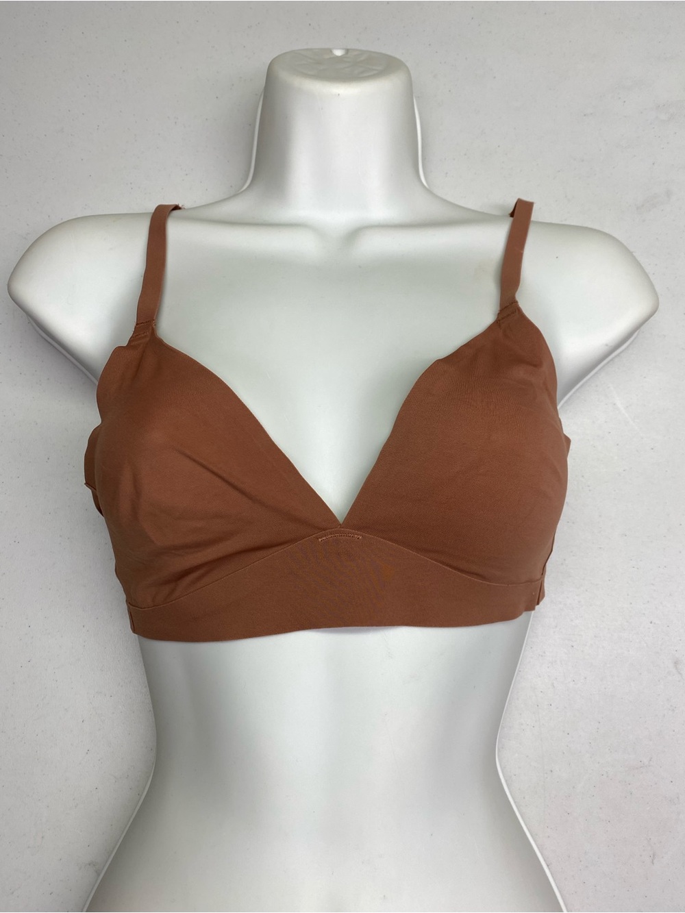 GapBody No-Show Bralette Mauvey Brown Wireless Seamless Triangle Sz S *P1014